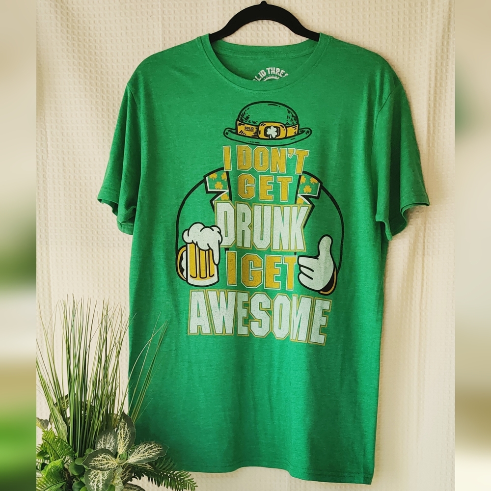 Solid Threads St Patrick's Men's Graphic T-shirt Size Medium